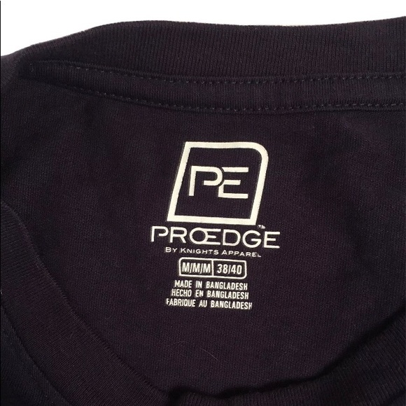 MICHIGAN Navy Blue T-shirt, Sewn Applique Letters, Wolverines, Size Medium - Picture 3 of 3